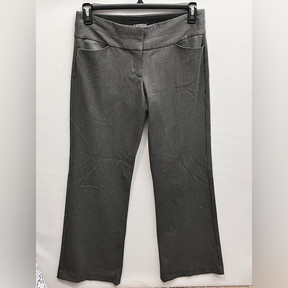 Express Editor Light Charcoal Gray Low Rise Bootcut Trousers size 6R